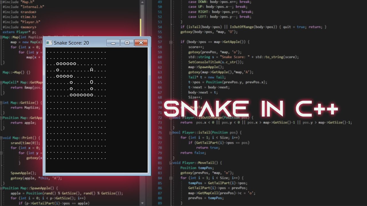 Snake in C++ | Timelapse - YouTube