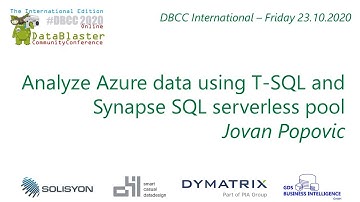 DBCC2020 International Edition - Analyze data using Azure Synapse Analytics SQL serverless