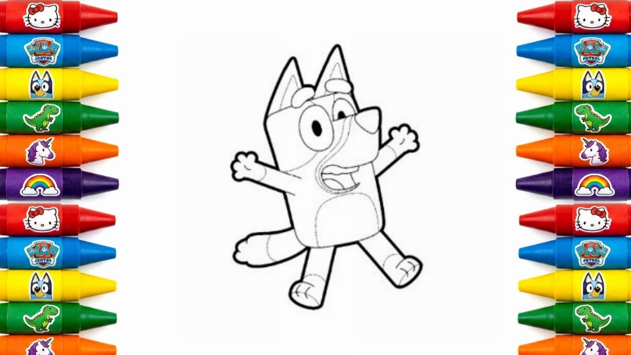 Bluey Drawing for Kids | Simple Fun Cartoon - YouTube