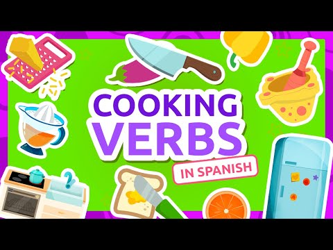 COOKING VERBS for Kids in Spanish 🍳 Bilingual Spanish Vocab for Kids 👩‍🍳 Compilation