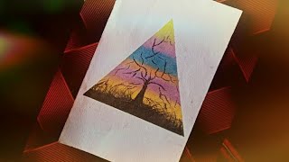 Triangle Scenery_Drawing With OilPastel #landscape #scenery