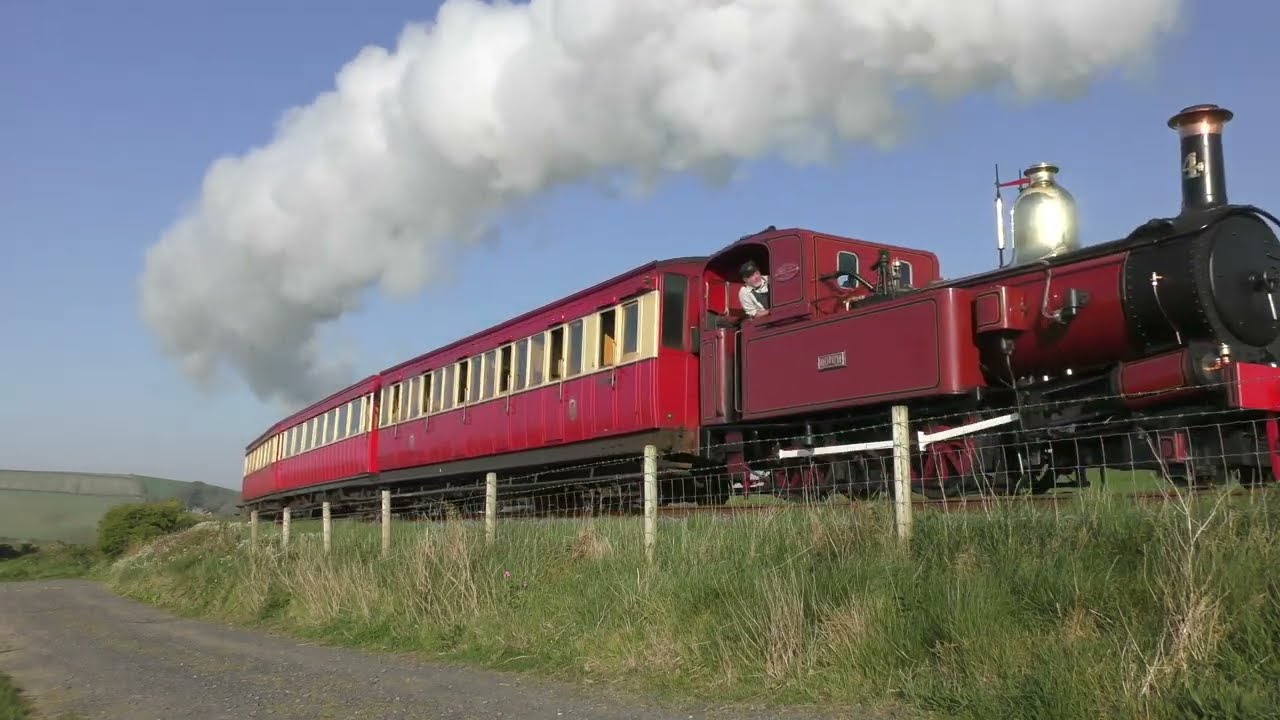 Isle of Man Steam Railway: Loco No. 4 Loch facing towards Douglas in April 2025