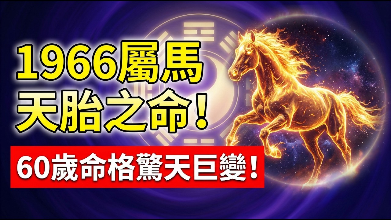 1966年屬馬人，丙午年出生，後半輩子竟然是「天胎之命」？特別是你的命格在今年60歲發生巨變，看完直接驚呆了！#屬馬2026運勢 #1966年屬馬 #2026生肖馬運勢 #丙午馬年 #1966年生肖馬