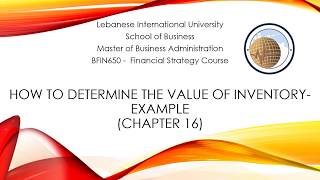 Chapter 16-How to determine the value of inventory?