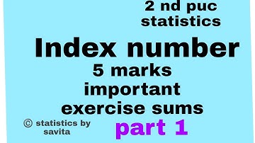 Index number|2nd puc statistics|Exercise sums 1-10|important concept