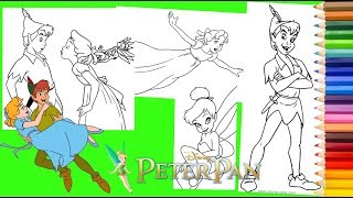 Disney Peter Pan Wendy & Tinkerbell Coloring Pages for kids