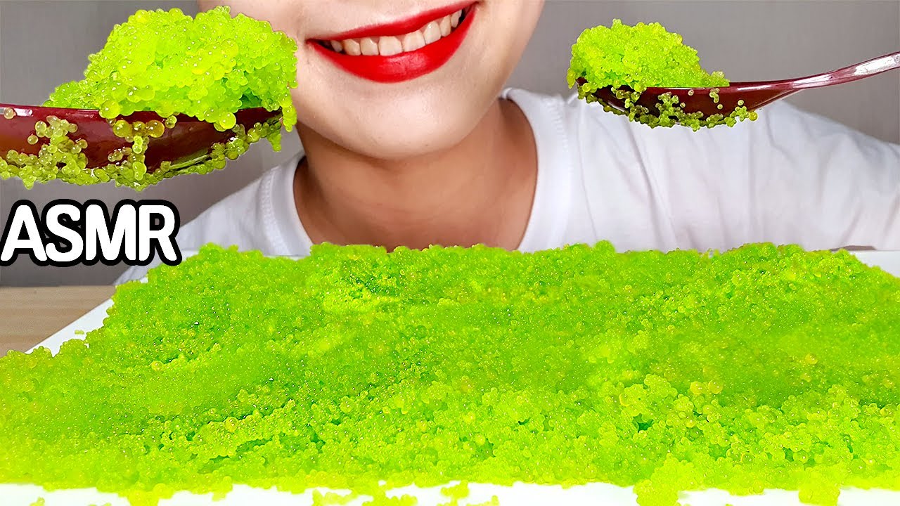 ASMR FLYING FISH ROE (TOBIKO EGG) 날치알 리얼사운드 먹방 노토킹 이팅사운드 | *NoTalking MUKPPO Eating Show mukbang