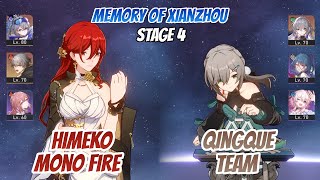 Himeko Mono Fire & Qingque Team Memory of Xianzhou Stage 4 (3 Stars) | Honkai Star Rail