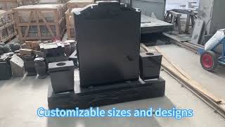 My 5 best Hot Sale Cemetery Black Granite Gravestone Monuments Headstone with Flower Pot