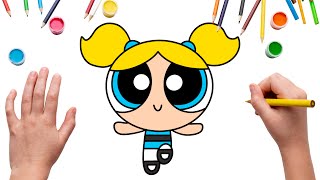 Super easy! How to draw Bubbles from Powerpuff Girls?✏️ | Easy Art for Kids and parents✨