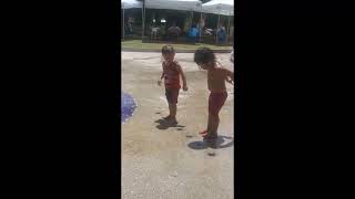 Aiden at the splash pad