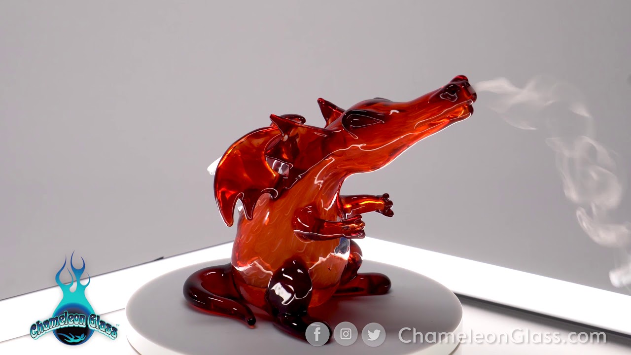 Smaug the Dragon Glass Water Pipe by Chameleon Glass