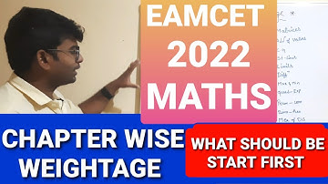 EAMCET MATHS WEIGHTAGE|MATHS WEIGHTAGE|CHAPTERS EAMCET COUNSELING #RSACADEMY