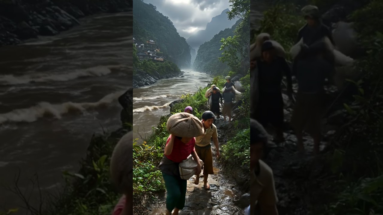 Terrifying Lightning Storm & Flood Escape ⚡ AI Disaster Simulation Survival Video in 4K 