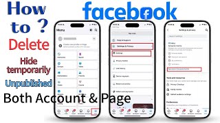 DELETE , Hide , Unpublished , Deactivate your Facebook Account &amp; Page tutorial video 