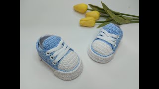 ZAPATITOS TEJIDOS   A CROCHET  PASO A PASO TEJIDO FÁCIL  VARIAS TALLAS