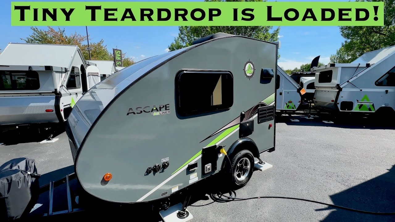Aliner Ascape ST: кемпер Teardrop с кухней и ванной комнатой в доме #teardroptrailers