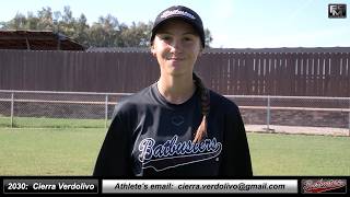 2030 Cierra Verdolivo 3.5 GPA - Outfielder Softball Recruiting Video - Batbusters Nguyen 