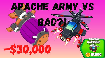 Can this APACHE Upgrade BEAT a FORTIFIED BAD?! (Bloons TD Battles 2)