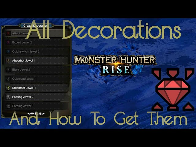All decorations and how to make them - Monster Hunter Rise - YouTube