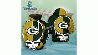 Green Bay Packers Grateful Dead Yellow Green 3D Boys Hoodie screenshot 4