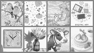 Color by Number Pictures Collage Hey Color app Birds Cows Art Clock Cakes #coloringbook screenshot 4