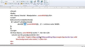 OUTERWIDTH METHOD IN JQUERY DEMO TAMIL
