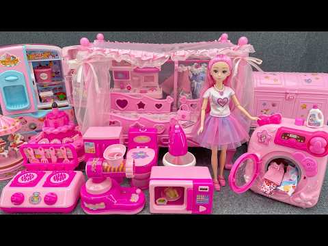 8:01 Minutes Satisfying with Unboxing Barbie Princess Pink Kitchen,Rock Bed Play Set Review Toy｜ASMR