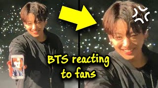 BTS reacting to fans