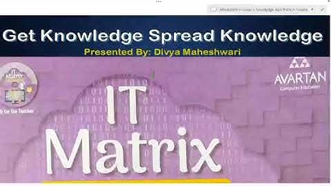 COMPUTER IT MATRIX PART-2 CLASS-5 CH-7 INTRODUCTION TO EXCEL