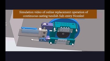 Simulation video of online replacement operation of continuous casting tundish Sub-entry Nozzles!