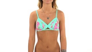Bikini Lab Band Of Roses Peek-A-Boo Bralette Top Swimoutlet