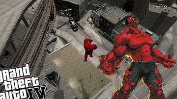 GTA 4 Red Hulk Mod - Red Hulk Attacks GTA IV Liberty City