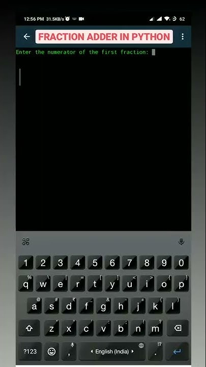 Fraction Adder In Python. Source code in description - YouTube