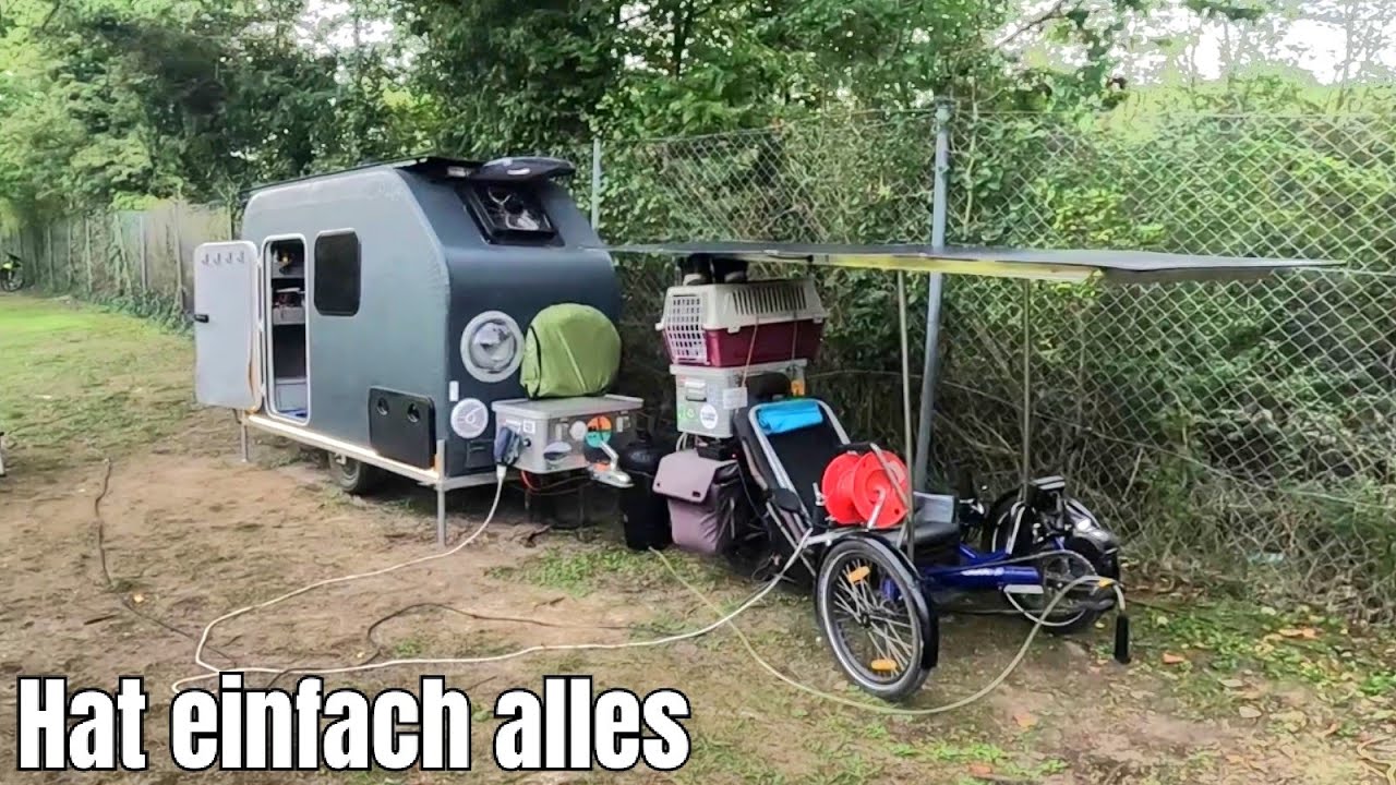 Krasser Hightech-Camper mit Vollausstattung & Katze / Fahrrad Wohnwagen Roomtour