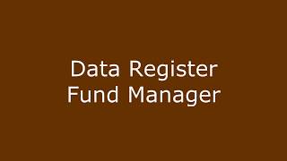Fund Manager Data Register Tutorial