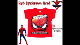 KAOS ANAK LAKI T-SHIRT APLIKASI SEQUIN KARAKTER SUPERHERO SPIDERMAN