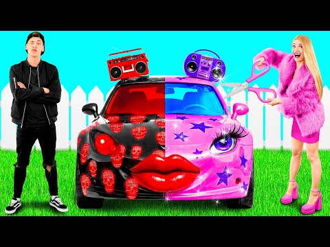 Pink Car vs Black Car Challenge | Amazing Hacks and Tricks by PaRaRa Challenge
