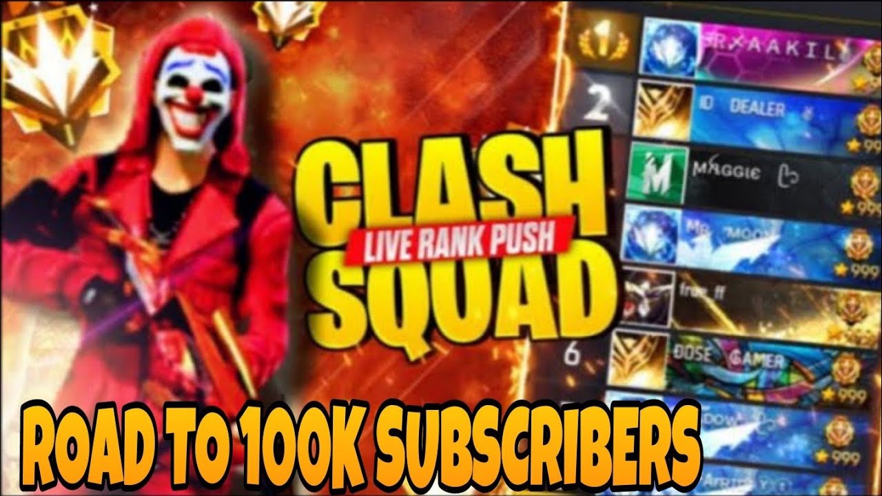 ROAD TO 100 K SUBSCRIBERS || CS RANK TOP 1 PUSH || FREE FIRE - YouTube