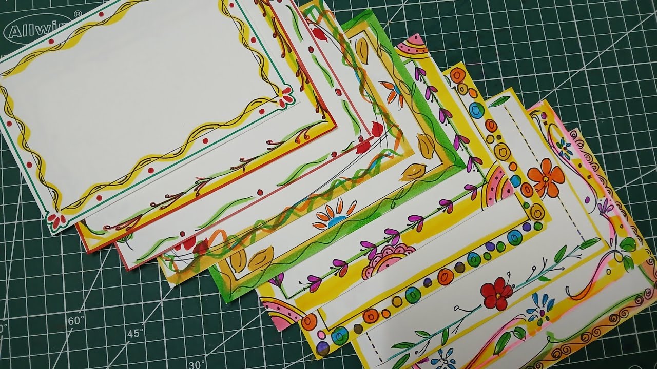 Frame Design Flash Card How to make Flashcards border / Flashcards border design making idea ...