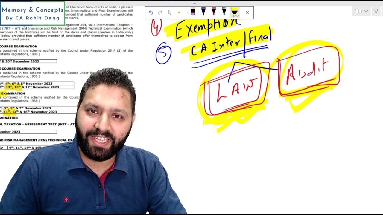 Nov23 Exam Dates & Strategy to Clear CA Inter | CA Final Nov23 Exams ...