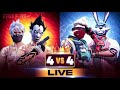 🔥 FREE FIRE LIVE - 4V4 CUSTOM MATCH WITH FRIENDS! 🔥
