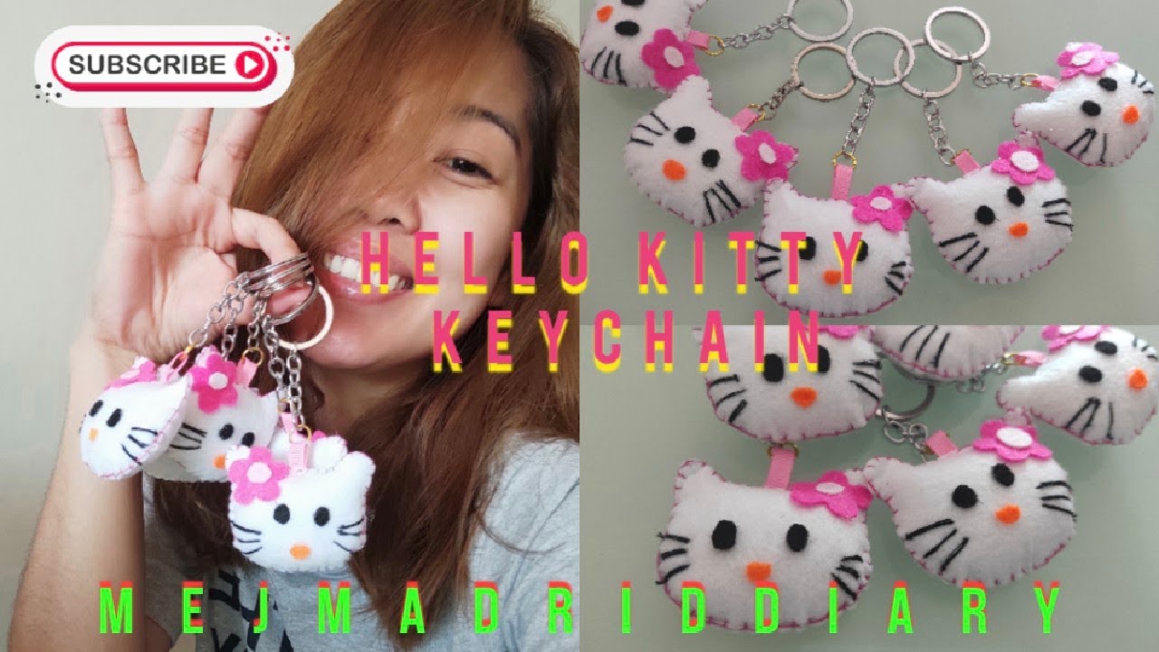 HOW TO MAKE HELLO KITTY KEYCHAIN/USING FELT FABRIC TUTORIAL /MEJMADRIDDIARY DIY