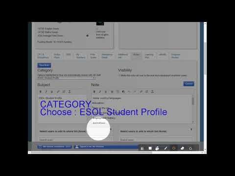 ESOL Student Profile on Etracker