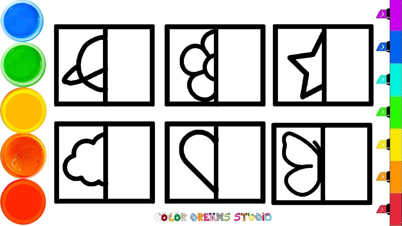 How To Draw and Color Mysterious Shapes | Step By Step Drawing Tutorial ...