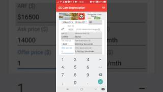 Singapore Cars Depreciation Calculator Demo (v1.2.2) screenshot 2