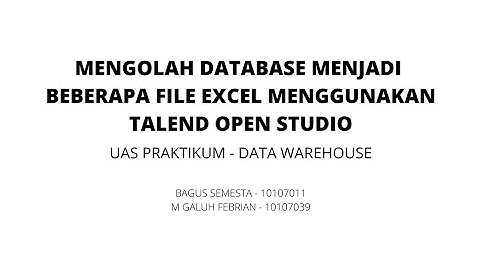MENGOLAH DATABASE MENJADI BEBERAPA BAGIAN FILE EXCEL | DATA WAREHOUSE