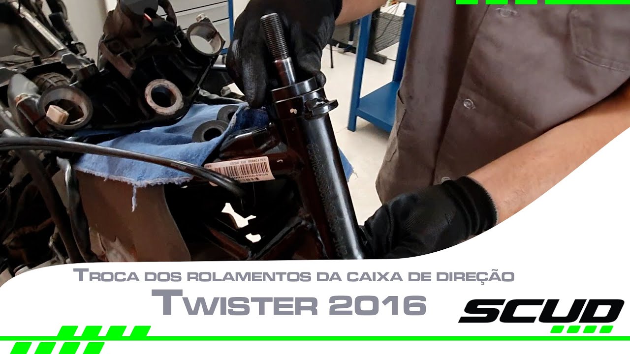 Dr. SCUD -  Troca do rolamento caixa de direção Twister 2016