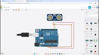 Ultrasonic Distance Sensor & Arduino using Tinker cad
