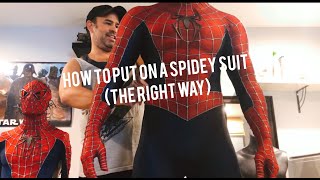 How to put on your Spider-Man suit (The right way)